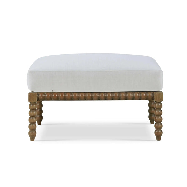 Bramble Cholet Ottoman In Straw Wash W/ Arctic White Performance Fabric-Bramble-Blue Hand Home