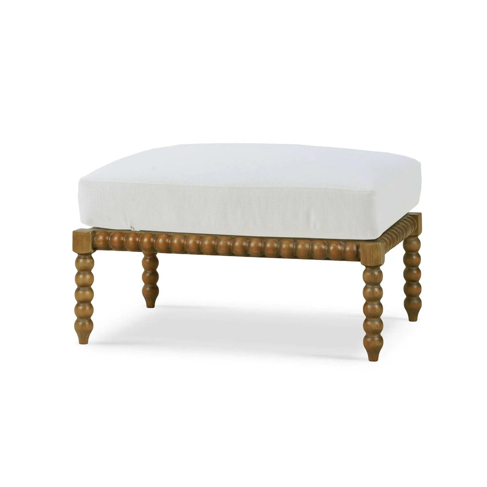Bramble Cholet Ottoman In Straw Wash W/ Arctic White Performance Fabric-Bramble-Blue Hand Home
