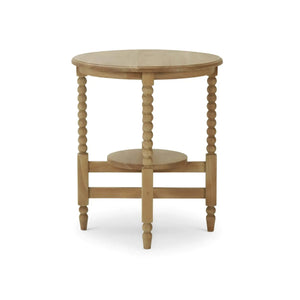 Bramble Cholet Round Side Table In Fruitwood-Bramble-Blue Hand Home