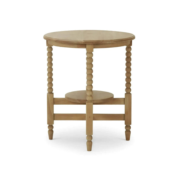 Bramble Cholet Round Side Table In Fruitwood-Bramble-Blue Hand Home