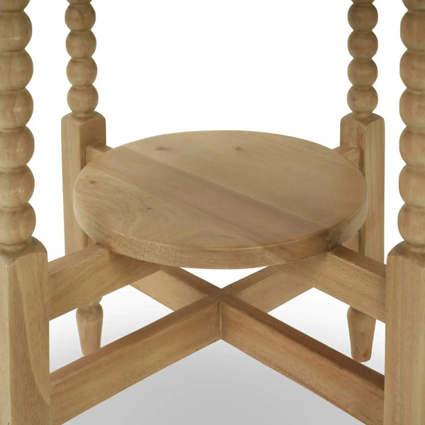 Bramble Cholet Round Side Table In Fruitwood-Bramble-Blue Hand Home