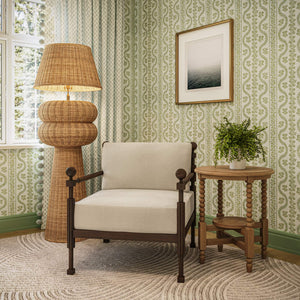 Bramble Cholet Round Side Table In Fruitwood-Bramble-Blue Hand Home