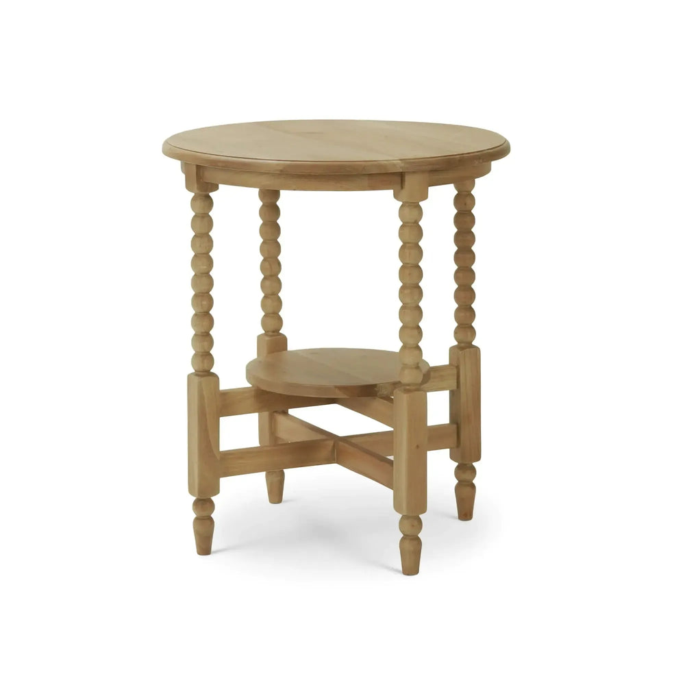 Bramble Cholet Round Side Table In Fruitwood-Bramble-Blue Hand Home