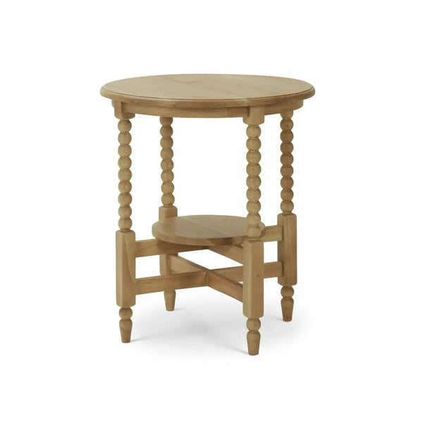 Bramble Cholet Round Side Table In Fruitwood-Bramble-Blue Hand Home