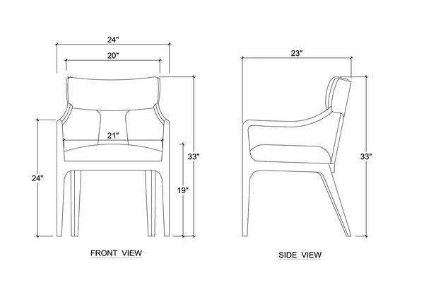 Bramble Colorado Dining Chair In Walnut W/ Smoke Performance Fabric-Bramble-Blue Hand Home