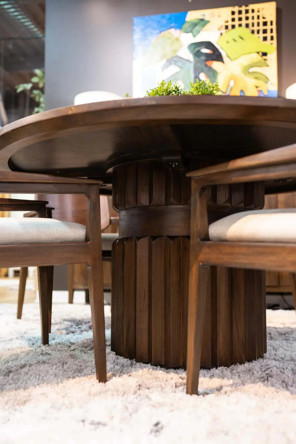 Bramble Colorado Round Dining Table 60'' In Walnut-Bramble-Blue Hand Home