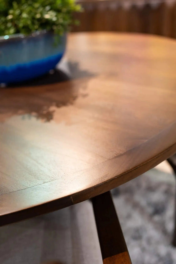 Bramble Colorado Round Dining Table 60'' In Walnut-Bramble-Blue Hand Home