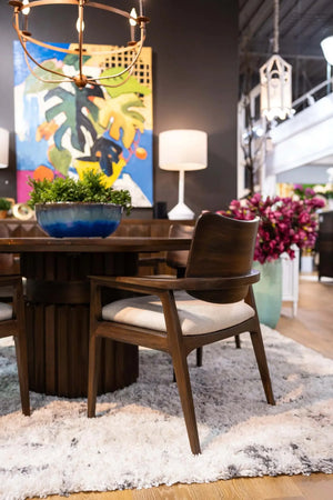 Bramble Colorado Round Dining Table 60'' In Walnut-Bramble-Blue Hand Home