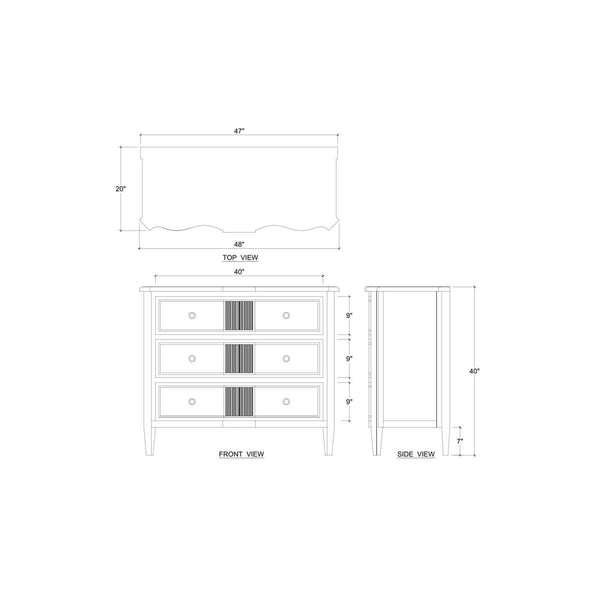 Connaught 3 Drawer Dresser-Blue Hand Home