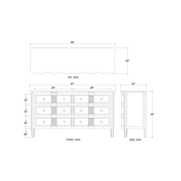 Connaught 6 Drawer Dresser-Blue Hand Home