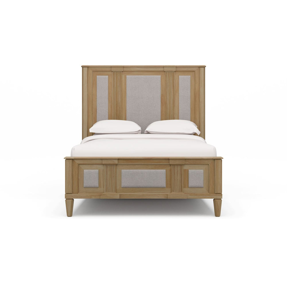 Connaught Upholstered Queen Bed Solid Hardwood Traditional Handcrafted Design-Blue Hand Home