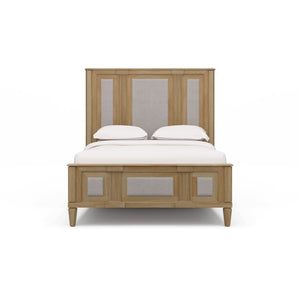 Connaught Upholstered Queen Bed Solid Hardwood Traditional Handcrafted Design-Blue Hand Home