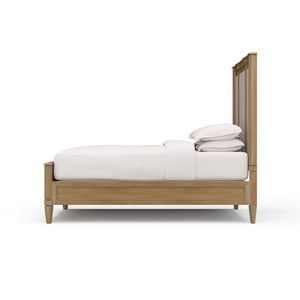 Connaught Upholstered Queen Bed Solid Hardwood Traditional Handcrafted Design-Blue Hand Home