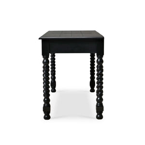 Bramble Console Desk W/ Barley Twist Leg In Batavia Black-Bramble-Blue Hand Home