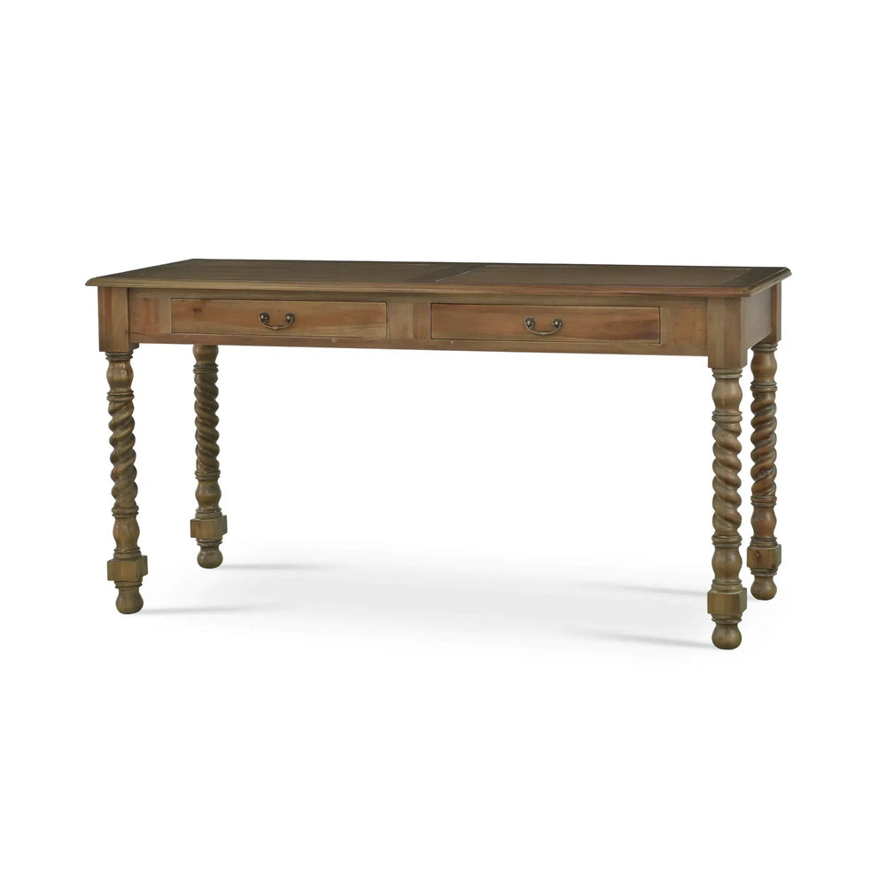 Bramble Console Desk W/ Barley Twist Leg In Straw Wash-Bramble-Blue Hand Home