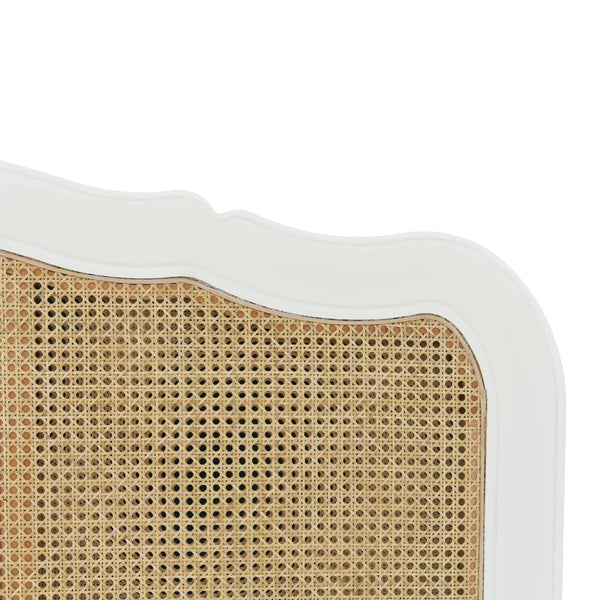 Bramble Covington Bed King In Architectural White W/ Rattan Natural-Bramble-Blue Hand Home