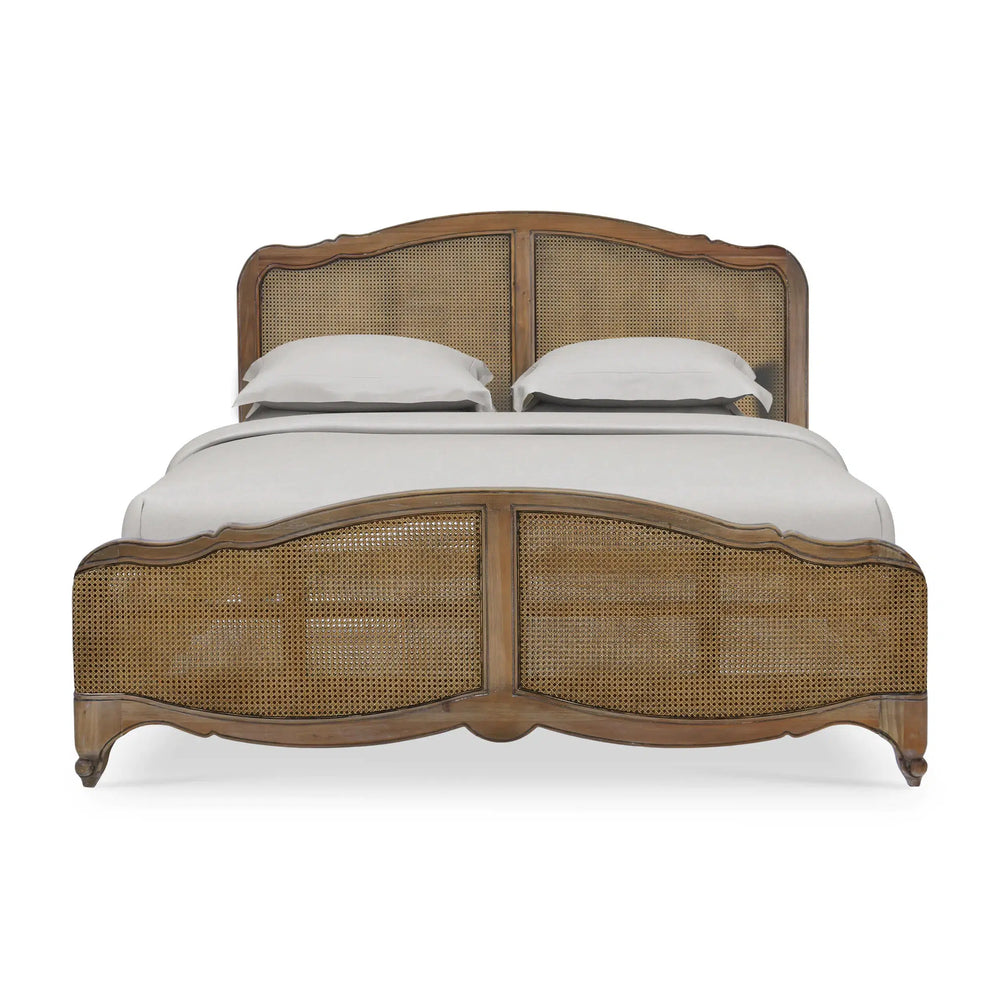Bramble Covington Bed King In Straw Wash W/ Rattan Glaze-Bramble-Blue Hand Home