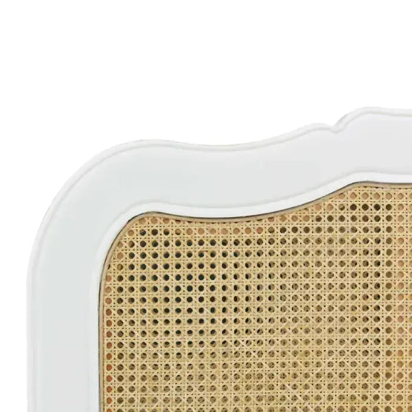 Bramble Covington Bed Queen In Architectural White W/ Rattan Natural-Bramble-Blue Hand Home