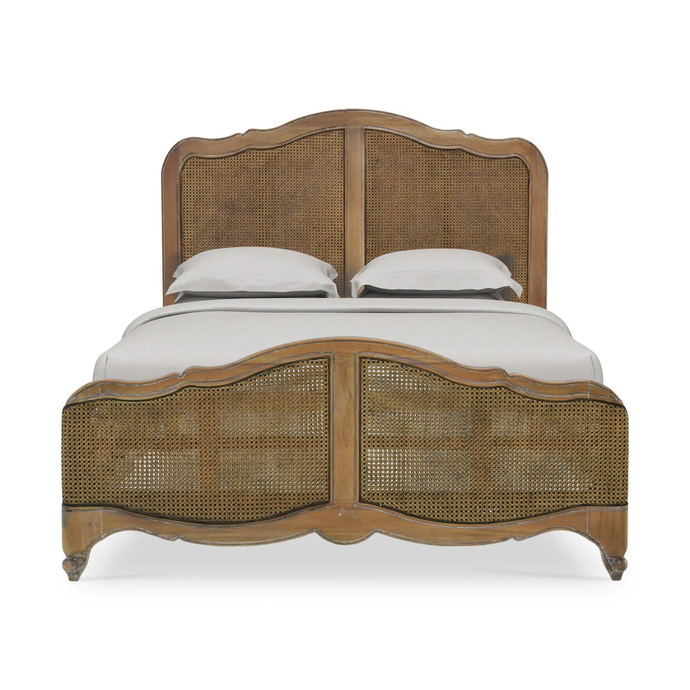 Bramble Covington Bed Queen In Straw Wash W/ Rattan Glaze-Bramble-Blue Hand Home