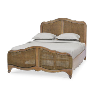Bramble Covington Bed Queen In Straw Wash W/ Rattan Glaze-Bramble-Blue Hand Home