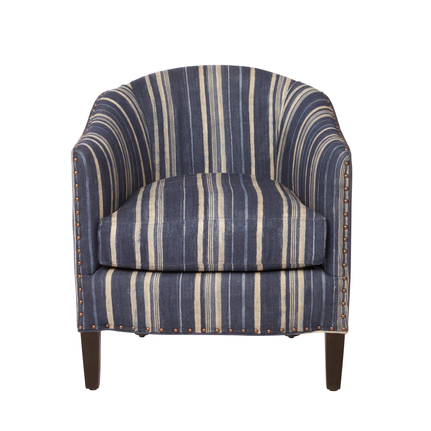 Essentials Cisco Brothers Crescent Leather Chair-Blue Hand Home