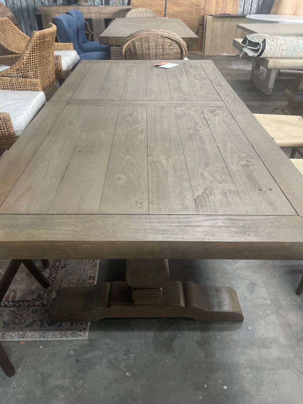 Caleb 78" Dining Table Distressed Brown-Blue Hand Home