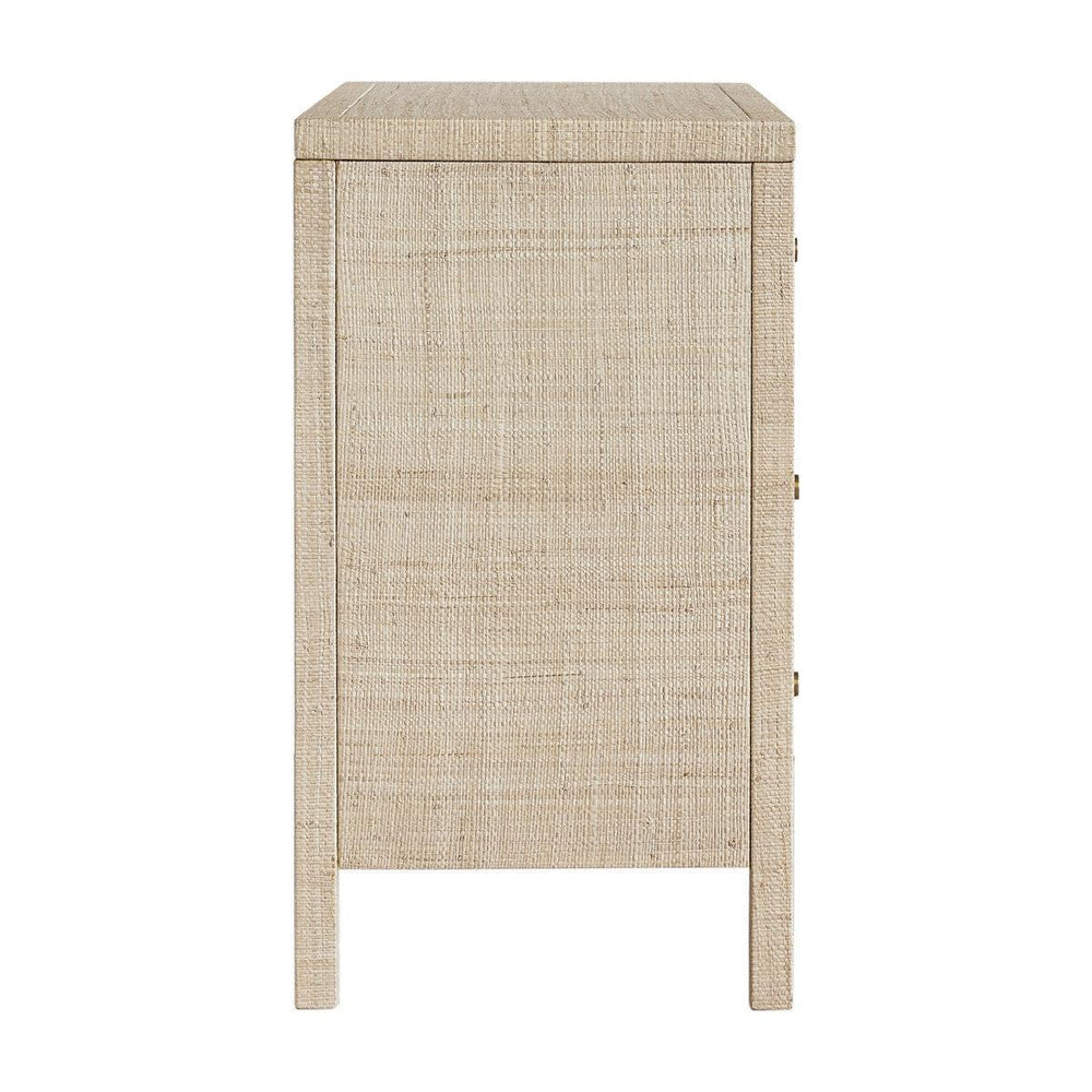 Paloma 3 Drawer Raffia Wrapped Dresser, 34"W, Natural