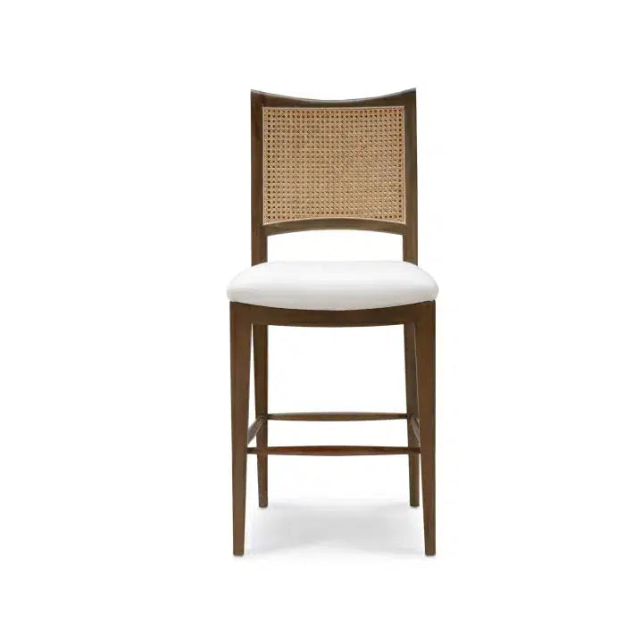 Bramble Dulwich Counter Stool In Straw Wash W/ Artic White Performance Fabric-Bramble-Blue Hand Home