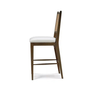 Bramble Dulwich Counter Stool In Straw Wash W/ Artic White Performance Fabric-Bramble-Blue Hand Home