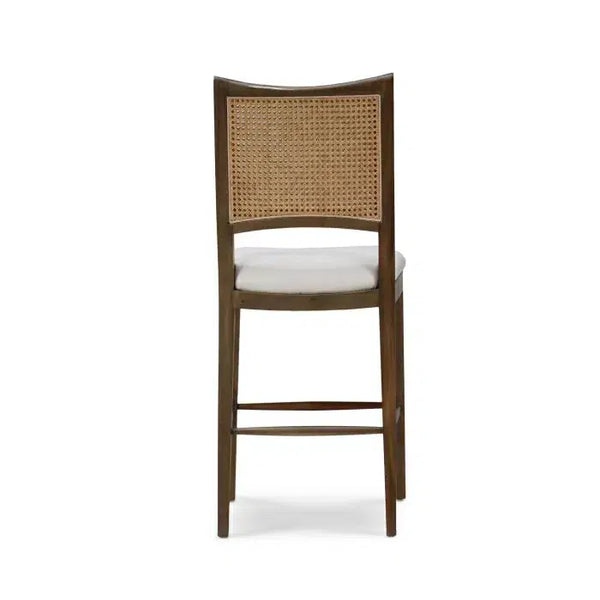 Bramble Dulwich Counter Stool In Straw Wash W/ Artic White Performance Fabric-Bramble-Blue Hand Home