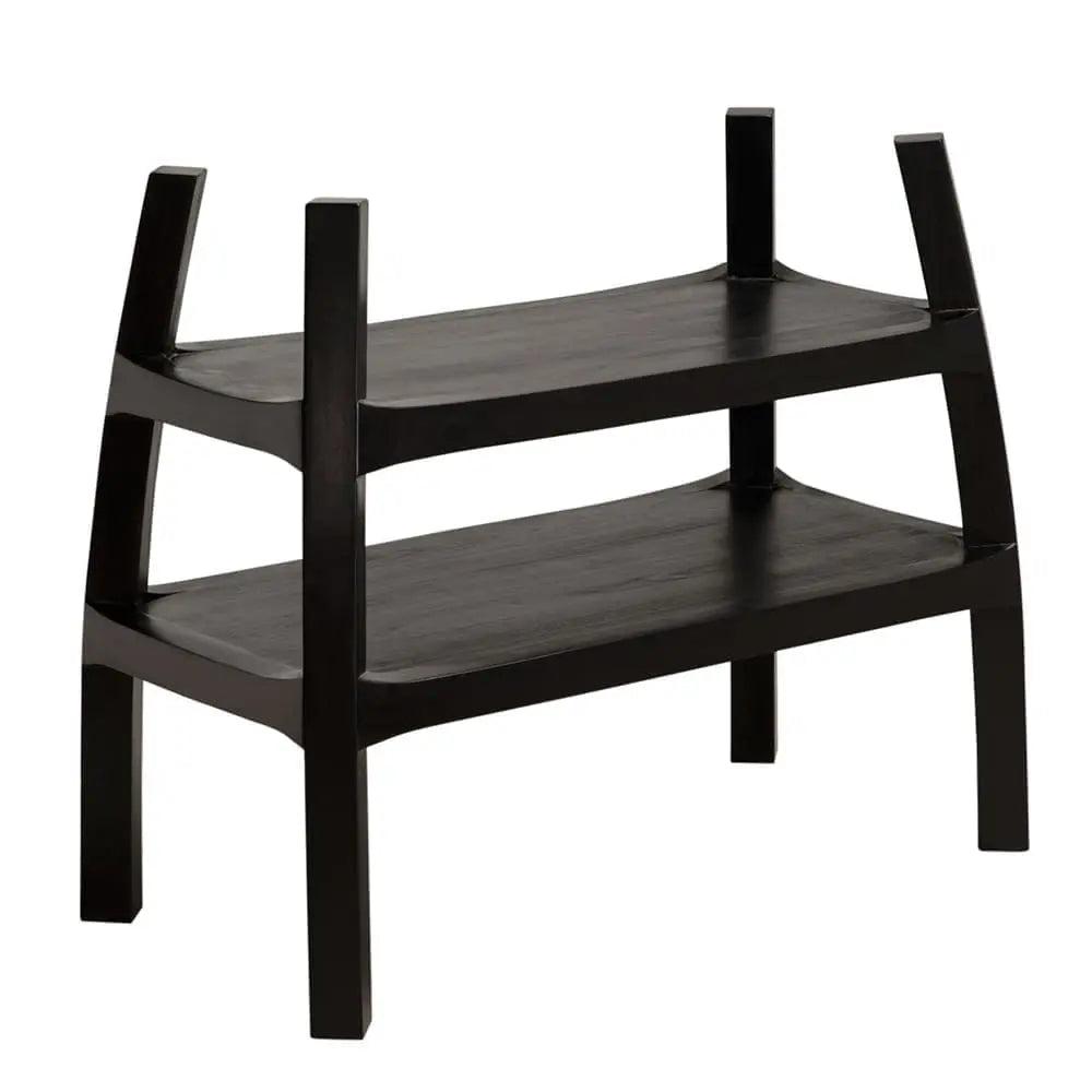 SX Side Table Twist in Charcoal Black Finish-Noir Furniture-Blue Hand Home