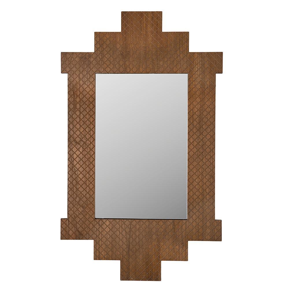 Ludwig Mirror, Teak-Blue Hand Home