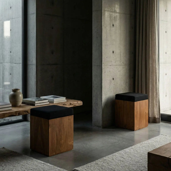 SX Square Stool B-Noir Furniture-Blue Hand Home