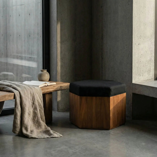 SX Octagon Stool B - Noir Trading Inc.-Noir Furniture-Blue Hand Home