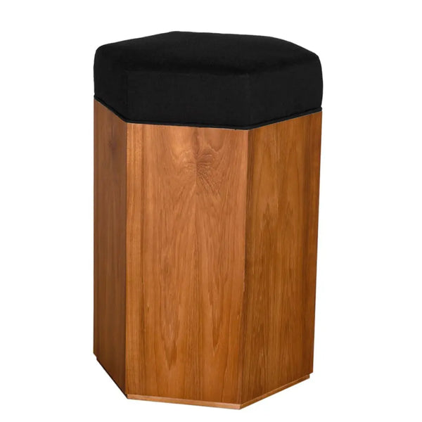 SX Octagon Stool C - Premium Handcrafted Teak Wood Stool-Noir Furniture-Blue Hand Home