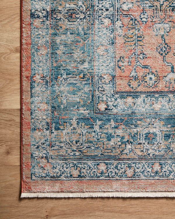 Magnolia Home by Joanna Gaines x Loloi Elise Rug - Coral / Blue-Blue Hand Home