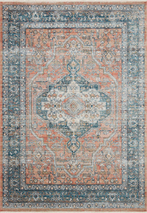 Magnolia Home by Joanna Gaines x Loloi Elise Rug - Coral / Blue-Blue Hand Home