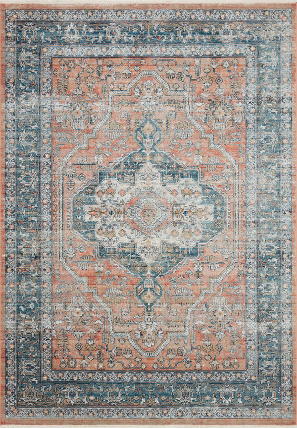 Magnolia Home by Joanna Gaines x Loloi Elise Rug - Coral / Blue-Blue Hand Home