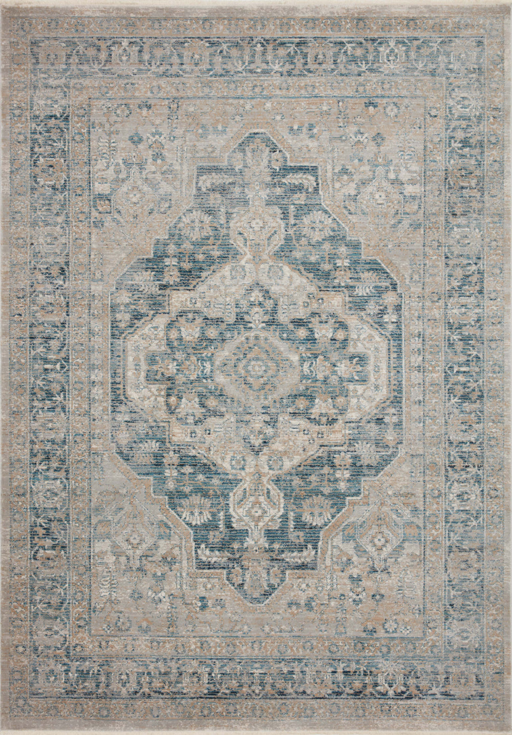 Magnolia Home by Joanna Gaines x Loloi Elise Rug - Neutral / Blue-Blue Hand Home