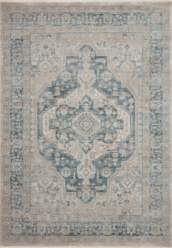 Magnolia Home by Joanna Gaines x Loloi Elise Rug - Neutral / Blue-Blue Hand Home