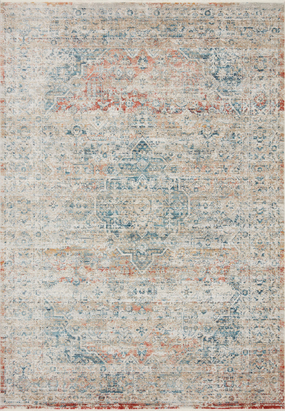 Magnolia Home by Joanna Gaines x Loloi Elise Rug - Neutral / Multi-Blue Hand Home