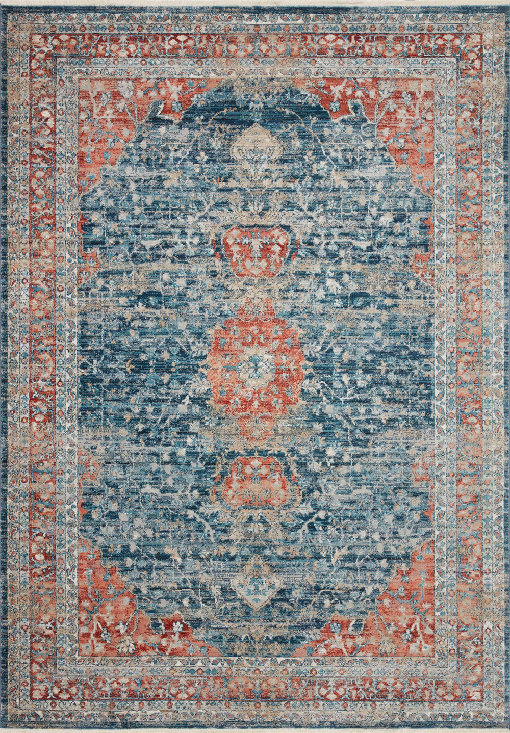 Magnolia Home by Joanna Gaines x Loloi Elise Rug - Navy / Red-Blue Hand Home