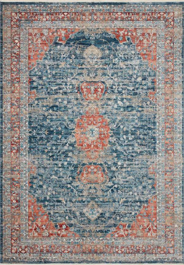 Magnolia Home by Joanna Gaines x Loloi Elise Rug - Navy / Red-Blue Hand Home