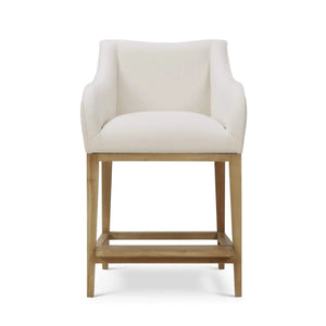 Bramble Elanor Counter Stool W/ Arms In Fruitwood W/ Natural Performance Fabric-Bramble-Blue Hand Home