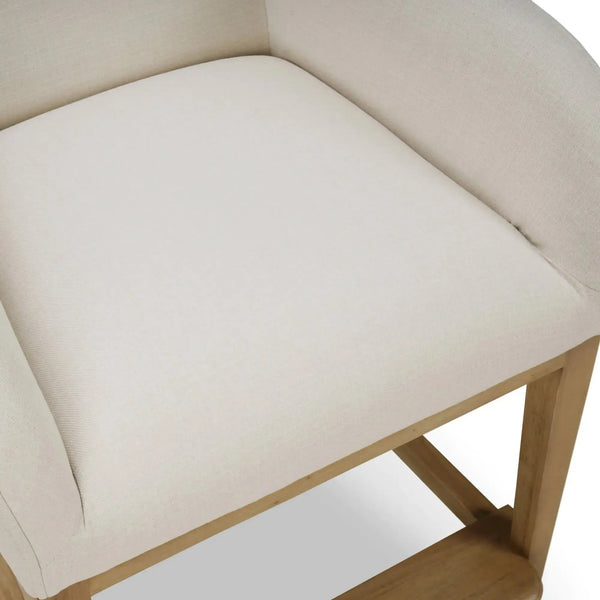 Bramble Elanor Counter Stool W/ Arms In Fruitwood W/ Natural Performance Fabric-Bramble-Blue Hand Home