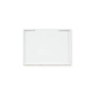 Bramble Eton 2 Drawer Side Table w/ Pull Out Shelf in Architectural White-Bramble-Blue Hand Home