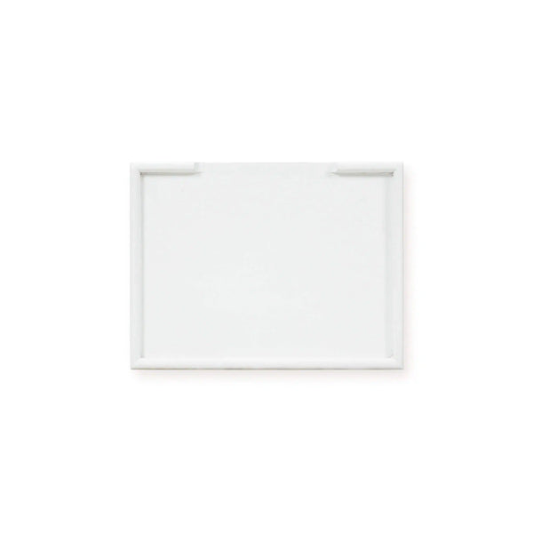 Bramble Eton 2 Drawer Side Table w/ Pull Out Shelf in Architectural White-Bramble-Blue Hand Home
