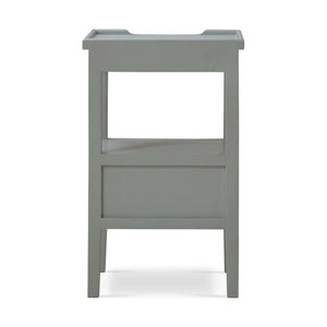 Bramble Eton 2 Drawer Side Table W/ Pull Out Shelf In Grey Charleston-Bramble-Blue Hand Home