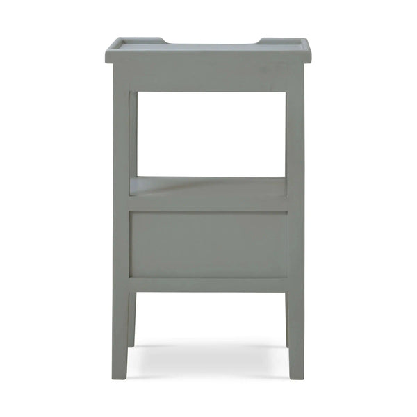 Bramble Eton 2 Drawer Side Table W/ Pull Out Shelf In Grey Charleston-Bramble-Blue Hand Home