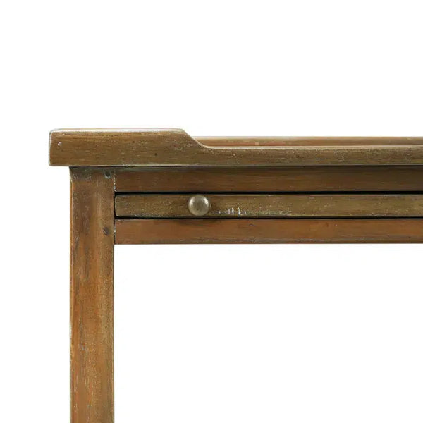 Bramble Eton 2 Drawer Side Table W/ Pull Out Shelf In Straw Wash-Bramble-Blue Hand Home
